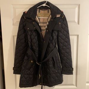 Burberry Brit Finsbridge long quilted jacket